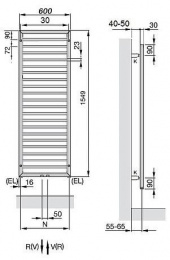 Полотенцесушитель водяной Zehnder Subway Inox SUBI-150-060