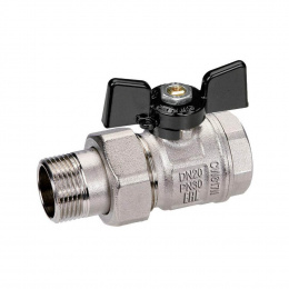 Кран шаровый Bugatti New Jersey 3/4″ НР-ВР, 922, полнопроходной, ручка-бабочка с разъемным соединением