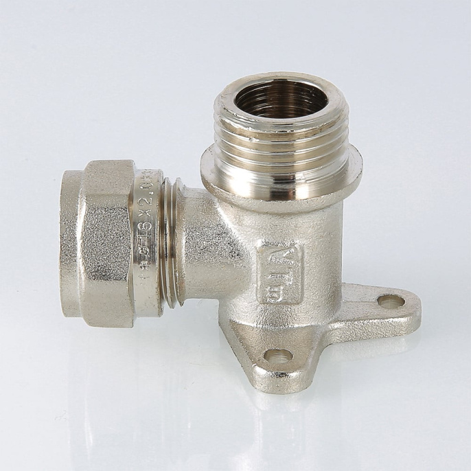 Угольник обжимной Valtec 16 мм х 1/2" (нар.резьба) водорозетка