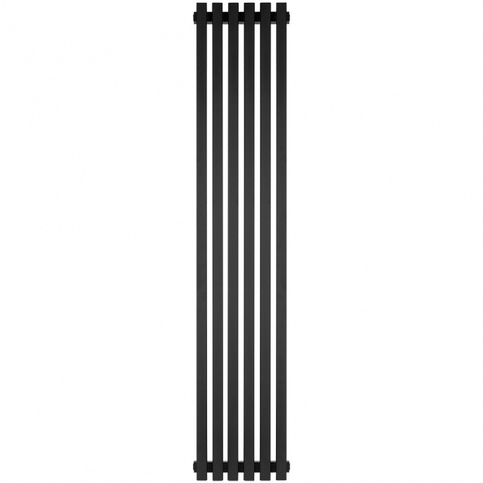 Трубчатый радиатор Stout TUBE QUADRO QV40-1750- 6 секций CU нижнее центральное подключение (черный матовый муар)