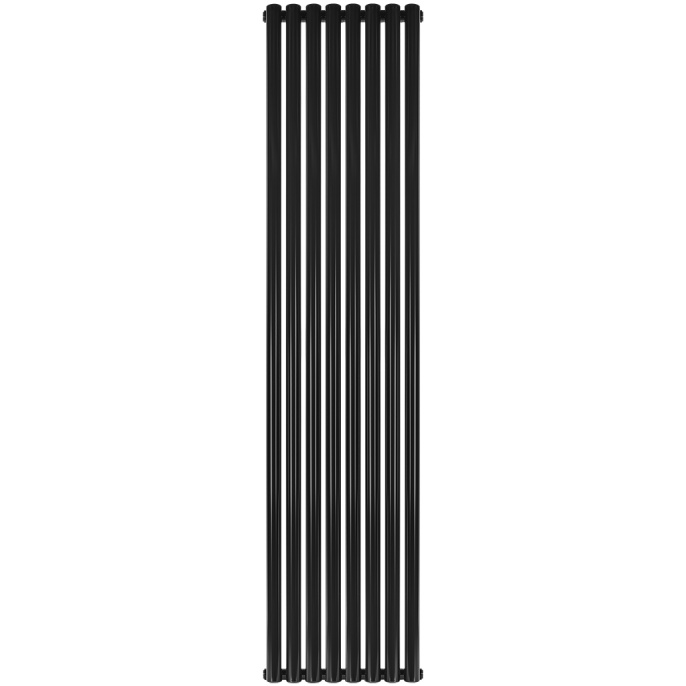 Трубчатый радиатор Stout TUBE ROUND R40 1-1750- 8 секций боковое подключение (черный)