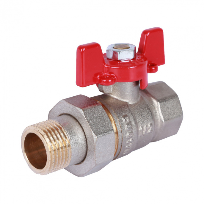 Кран шаровый Rommer 1/2" ВР-НР ручка-бабочка с разъемным соединением