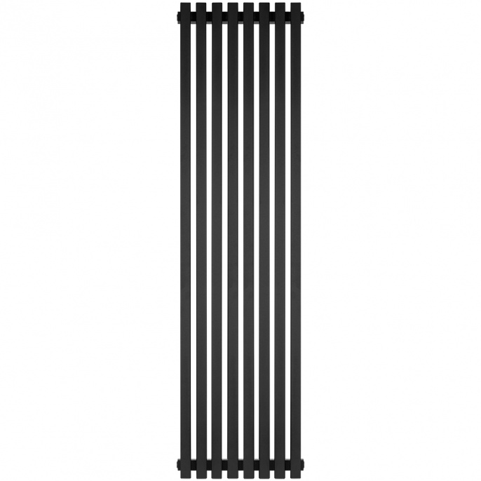 Трубчатый радиатор Stout TUBE QUADRO QV40-1750- 8 секций R нижнее правое подключение (черный матовый муар)