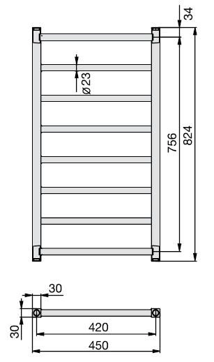 Полотенцесушитель водяной Zehnder Stalox STX-080-045 (белый)