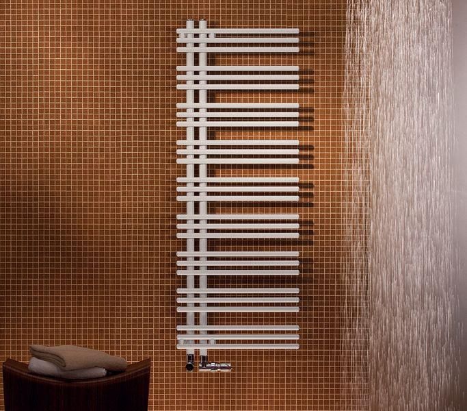 Полотенцесушитель водяной однорядный Zehnder Yucca Asymmetric YA-090-050 (белый)