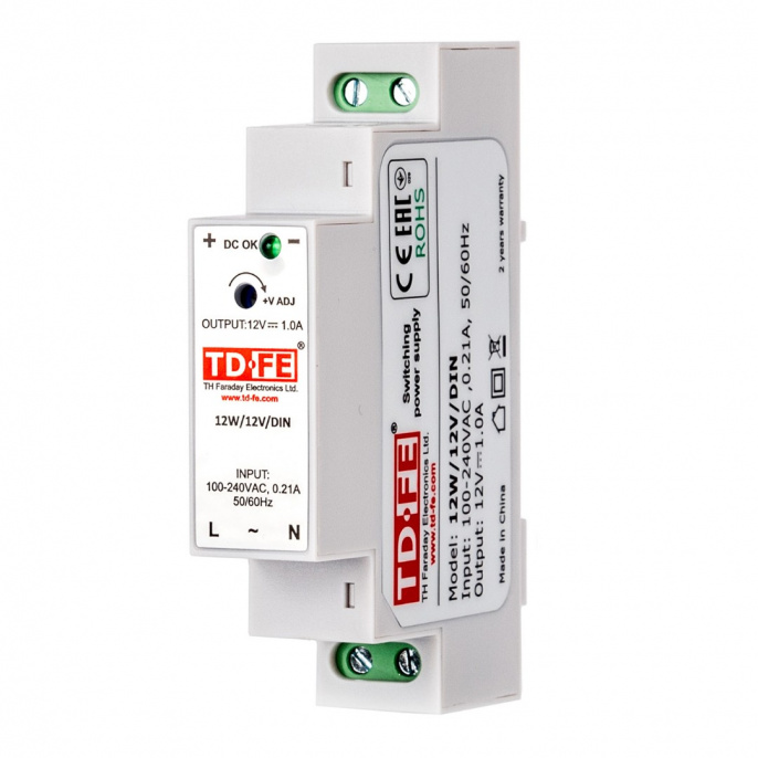 Блок питания MyHeat FARADAY 12W/12V/DIN.