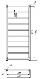 Полотенцесушитель водяной Zehnder Stalox STX-100-045 (белый)