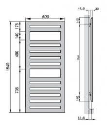 Полотенцесушитель водяной Zehnder Metropolitan Spa MET-150-050 (белый)