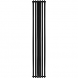 Трубчатый радиатор Stout TUBE ROUND R40 1-1750- 6 секций боковое подключение (черный)