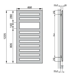 Полотенцесушитель водяной Zehnder Metropolitan Spa MET-120-060 (белый)