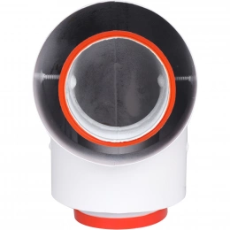 Начальный участок Rommer 90° D 60/100 (Bosch, Buderus, Navien S/C/E, Baxi ECO Nova/Classic,  Baltur, Лемакс, Fondital ) в комплекте фланец