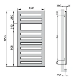Полотенцесушитель водяной Zehnder Metropolitan Spa MET-120-050 (белый)
