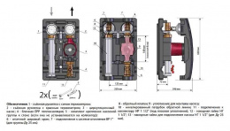 Насосная группа UK с насосом Grundfos UPS 25-60, без смесителя 1" (поколение 8) Meibes
