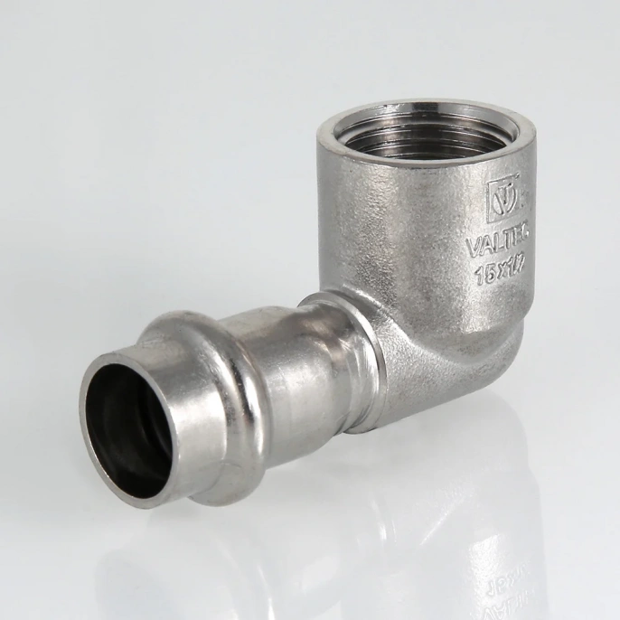 Угольник Inox-Press Valtec 18 мм х 1/2" (вн.резьба)