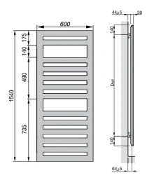 Полотенцесушитель водяной Zehnder Metropolitan Spa MET-150-060 (белый)