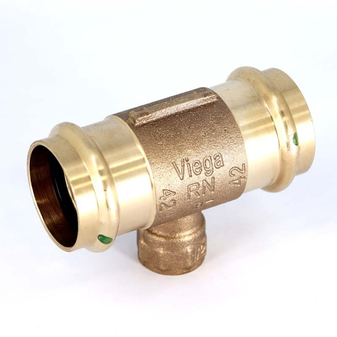 Тройник пресс-В бронза Sanpress Viega 42x1/2x42