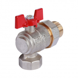 Кран шаровый угловой Rommer 1″ ВР-НР ручка-бабочка с разъемным соединением