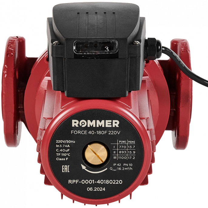 Насос циркуляционный Rommer FORCE 40-180F 220 V фланцевый