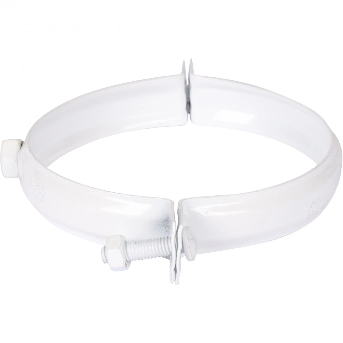 Крепление к стене Rommer D 100 белое RAL металлическое ( хомут)