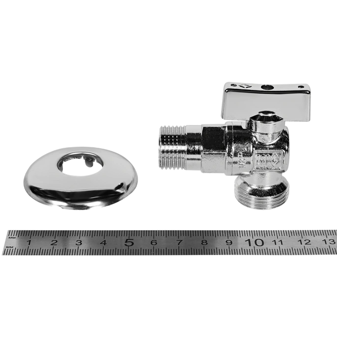 Кран шаровый Bugatti Miami / Minnesota 1/2"x3/4" НР-НР, 883, с розеткой, ручка-флажок