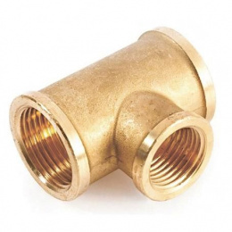 Тройник ВВ латунный переходной 3/4"х1/2"х3/4" Stout
