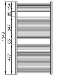 Полотенцесушитель водяной Zehnder Janda JABC-120-050 (хром)