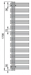 Полотенцесушитель водяной однорядный Zehnder Yucca Asymmetric YAC-170-060 (хром)