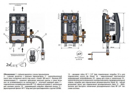 Насосная группа UK разделительный контур 1" с насосом Grundfos UPS 25-60, т/о 20 пл. Meibes