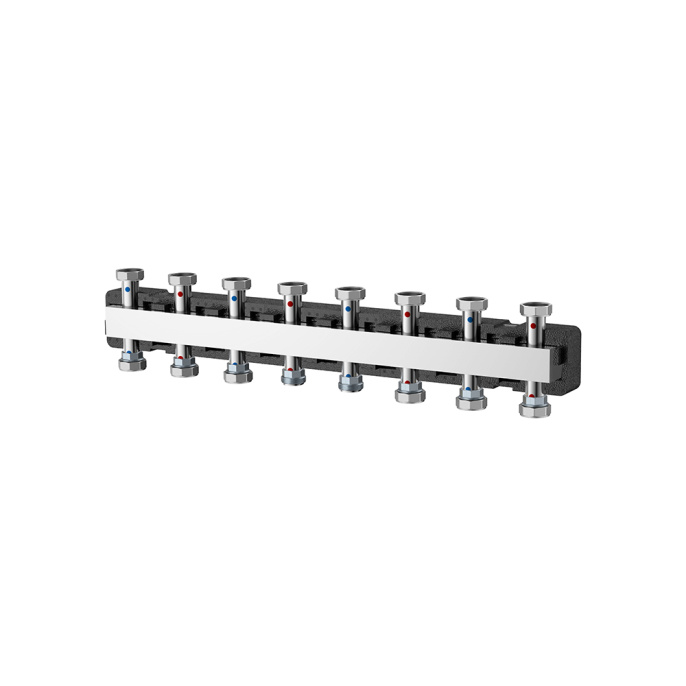 Распределительный коллектор Varmega V-Flow до 7 контуров, нержавеющая сталь, с термоизоляцией