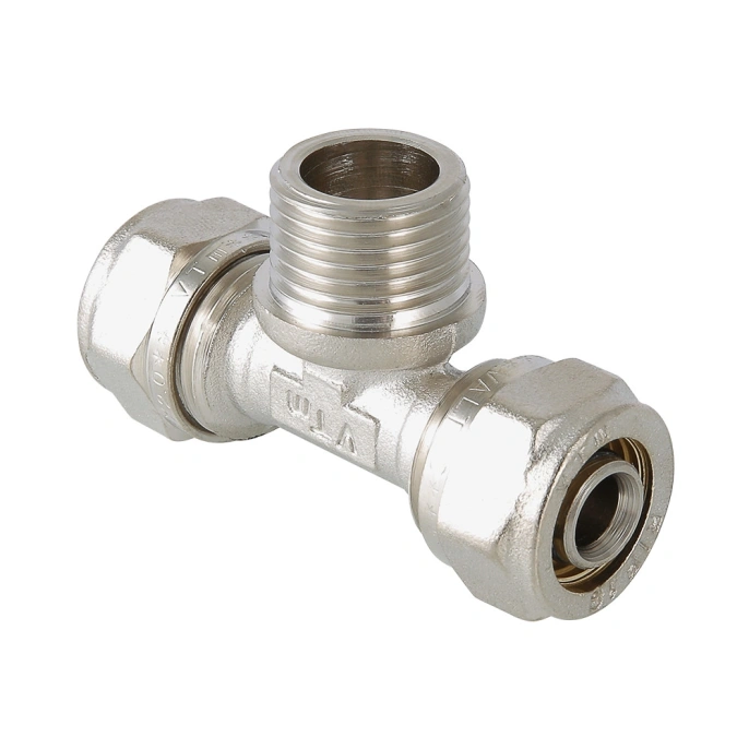 Тройник обжимной Valtec 16 мм х 1/2" (нар.резьба)