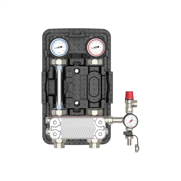 Насосная группа Varmega V-Flow с теплообменником, DN25, 30 пластин, нержавеющая сталь, без насоса