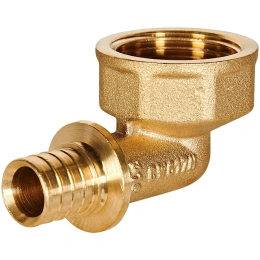 Угольник с ВН резьбой Rommer 16xG 3/4 для труб из сшитого полиэтилена аксиальный