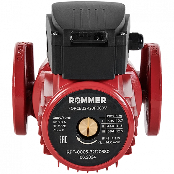 Насос циркуляционный Rommer FORCE 32-120F 380 V фланцевый
