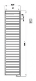 Электрический полотенцесушитель Zehnder Subway SUBEC-180-60/ID (хром)