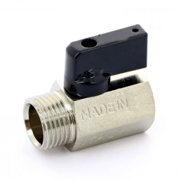 Кран шаровый Mini Bugatti Kansas 1/2″x15 НР-ВР, 805, неполнопроходной, ручка-флажок