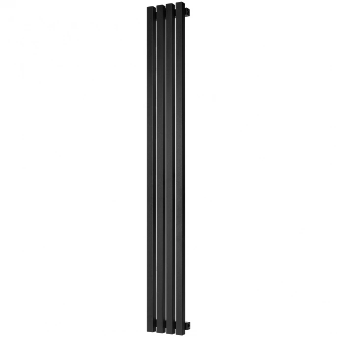 Трубчатый радиатор Stout TUBE QUADRO QV40-1750- 4 секции боковое подключение (черный матовый муар)