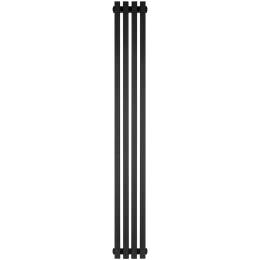 Трубчатый радиатор Stout TUBE QUADRO QV40-1750- 4 секции боковое подключение (черный матовый муар)