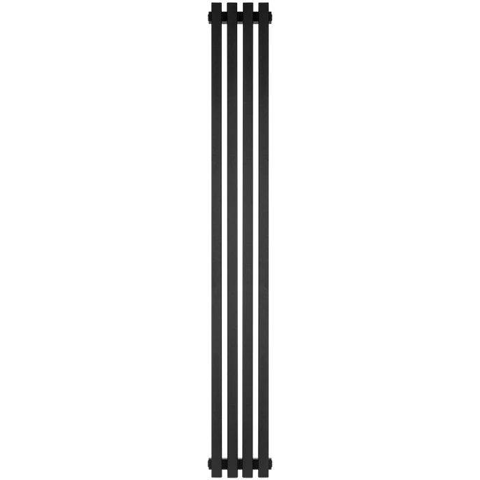 Трубчатый радиатор Stout TUBE QUADRO QV40-1750- 4 секции боковое подключение (черный матовый муар)