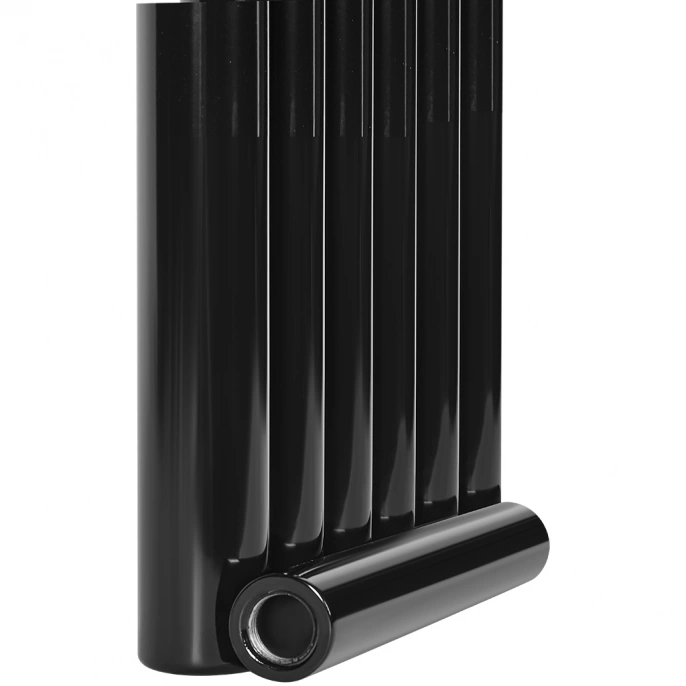 Трубчатый радиатор Stout TUBE ROUND R40 1-1750- 6 секций боковое подключение (черный)