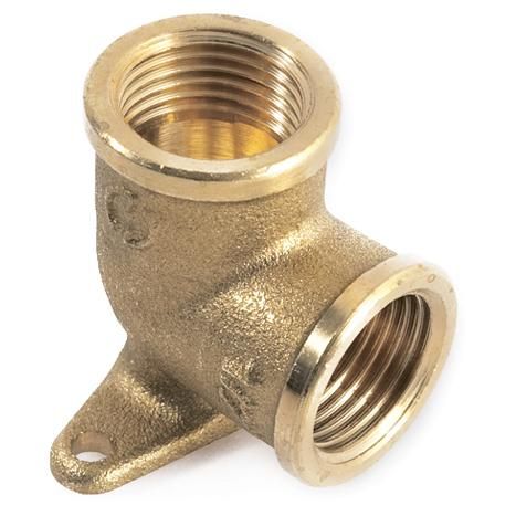 Угольник с креплением ВР латунный резьбовой 1/2" Stout