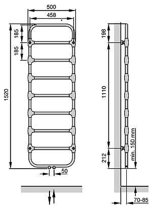 Полотенцесушитель водяной Zehnder Nobis NOB-150-050