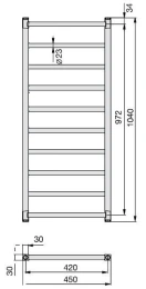 Полотенцесушитель водяной Zehnder Stalox STX-100-045 (белый)