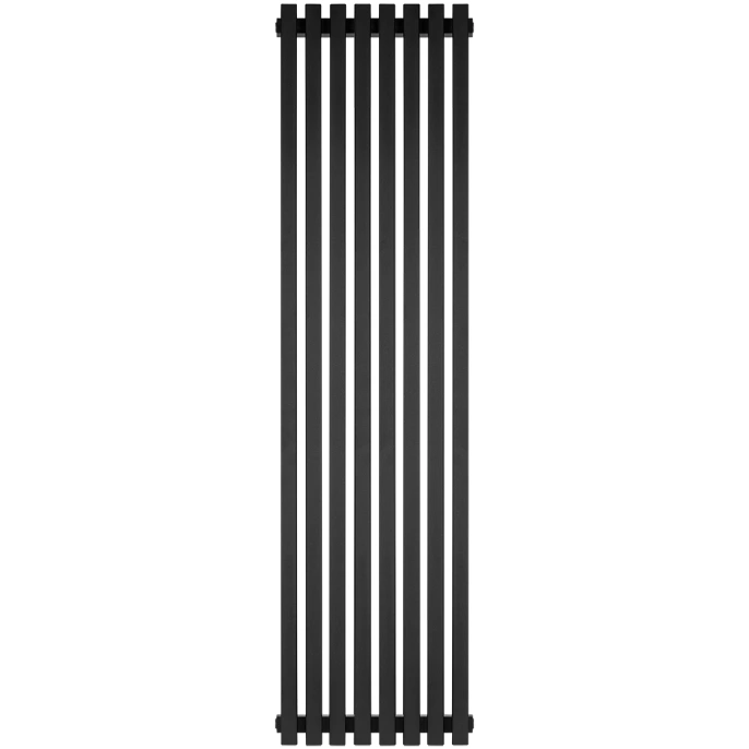 Трубчатый радиатор Stout TUBE QUADRO QV40-1750- 8 секций R нижнее правое подключение (черный матовый муар)