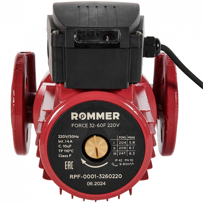 Насос циркуляционный Rommer FORCE 32-60F 220 V фланцевый