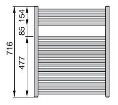 Полотенцесушитель водяной Zehnder Janda JABC-070-060 (хром)