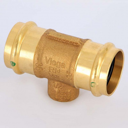 Тройник пресс-В бронза Sanpress Viega 35х1/2х35