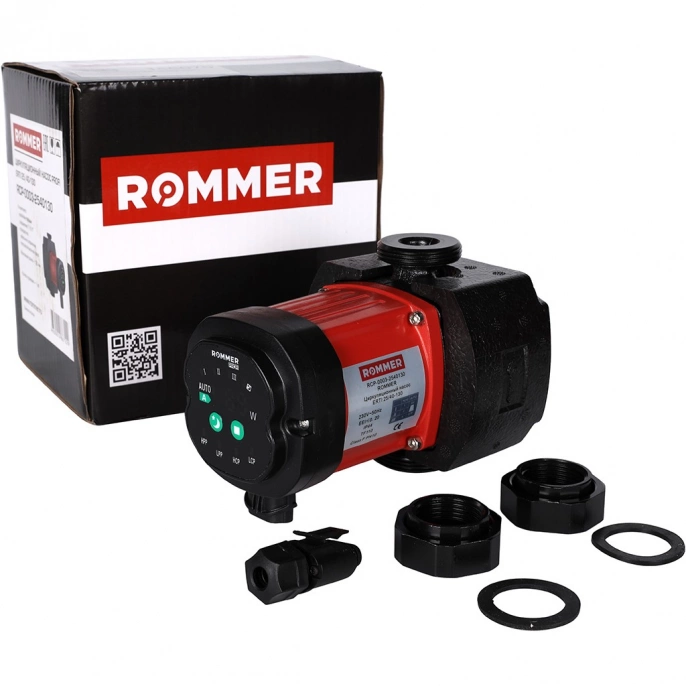 Насос циркуляционный Rommer ERTI 25/40-130, гайками и теплоизоляцией