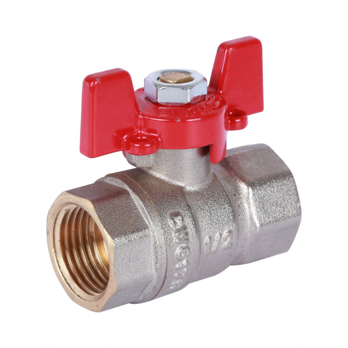 Кран шаровый Rommer 1/2" ВР-ВР, стандартный, ручка-бабочка