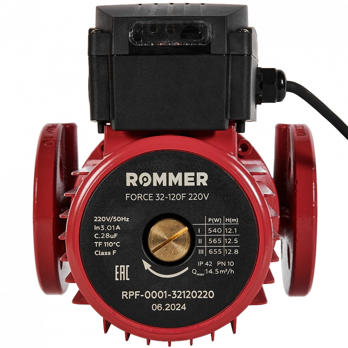 Насос циркуляционный Rommer FORCE 32-120F 220 V фланцевый