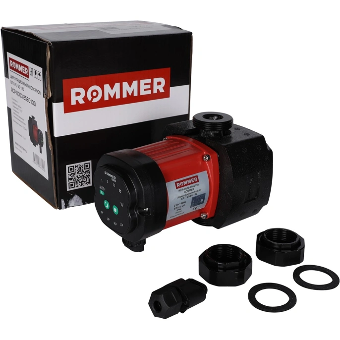 Насос циркуляционный Rommer ERTI 25/60-130, гайками и теплоизоляцией